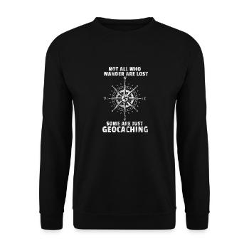 Geocache Geocaching shirt Geschenk GPS Geocacher - Unisex Pullover - Schwarz - Vorne - Alina (178cm) & Michal (187cm)