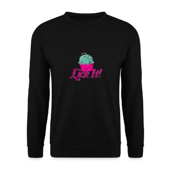 Eis lecken Softeis Geschenkidee Sommer Frühling - Unisex Pullover - Schwarz - Vorne - Alina (178cm) & Michal (187cm)