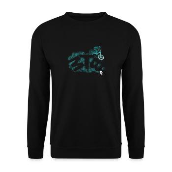 MTB Vélo Downhill Jump - Sweat-shirt Unisexe - noir - Devant - Alina (178cm) & Michal (187cm)