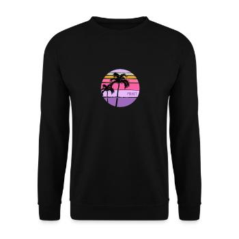 Cool Phuket Thailand Palm Tree Artistic Vacation - Unisex Sweatshirt - black - Front - Alina (178cm) & Michal (187cm)