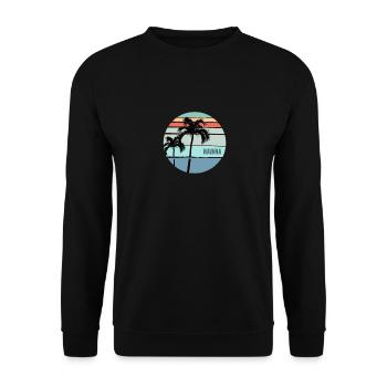 Coole Havanna Kuba Palme Urlaub Souvenir - Unisex Pullover - Schwarz - Vorne - Alina (178cm) & Michal (187cm)