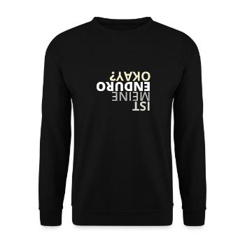 Enduro Geschenk für Enduro Freunde - Unisex Pullover - Schwarz - Vorne - Alina (178cm) & Michal (187cm)