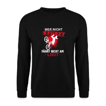 Mountain bike downhill MTB - Unisex Sweatshirt - black - Front - Alina (178cm) & Michal (187cm)