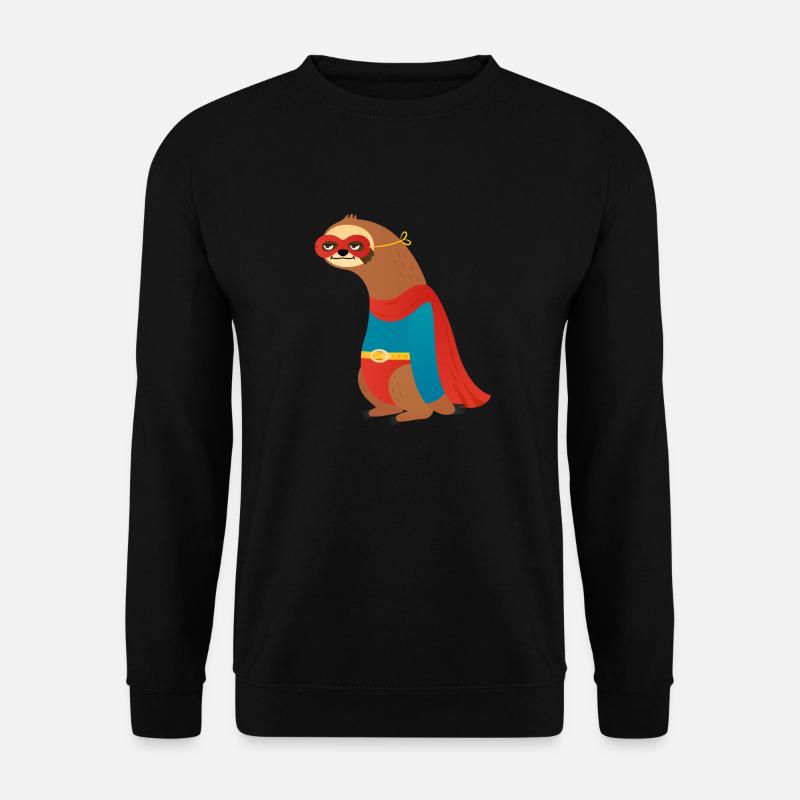 Sloth Lazy Superhero - Unisex Sweatshirt - black