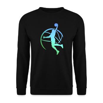 Dunking Basketball Player Basketball Bball - Unisex Sweatshirt - black - Front - Alina (178cm) & Michal (187cm)
