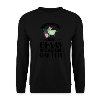 Garten Oma Gartenliebhaber Geschenk - Unisex Pullover - Schwarz - Vorne - Alina (178cm) & Michal (187cm)