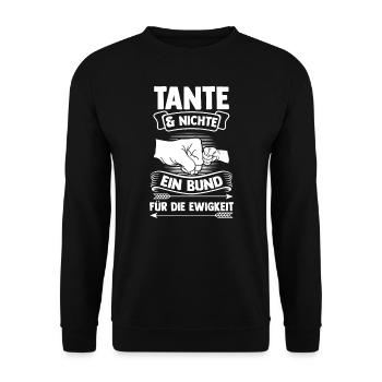 Tante & Nichte Familie Tanten Geschenk - Unisex Pullover - Schwarz - Vorne - Alina (178cm) & Michal (187cm)