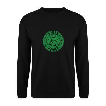 Vegan Power - Unisex Sweatshirt - black - Front - Alina (178cm) & Michal (187cm)