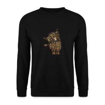 Vache agriculteur Cadeau écossais - Sweat-shirt Unisexe - noir - Devant - Alina (178cm) & Michal (187cm)