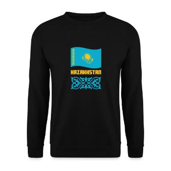 Kazakhstan République kahachienne Cadeau - Sweat-shirt Unisexe - noir - Devant - Alina (178cm) & Michal (187cm)