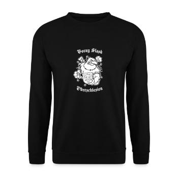 Gorny slask oberschlesien Geschenk Polen Heimat - Unisex Pullover - Schwarz - Vorne - Alina (178cm) & Michal (187cm)