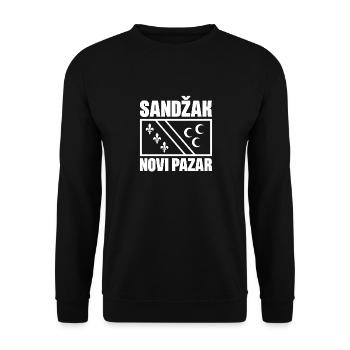 Sandžak novi pazar Geschenk Balkan Jugoslawien - Unisex Pullover - Schwarz - Vorne - Alina (178cm) & Michal (187cm)