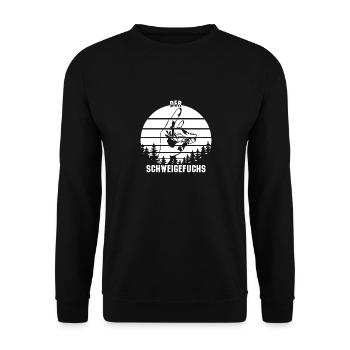 Der schweigefuchs Geschenk Schweigefuchs Lehrer - Unisex Pullover - Schwarz - Vorne - Alina (178cm) & Michal (187cm)