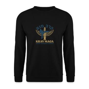 Krav Maga Gift Saying Jewish Hanukkah - Unisex Sweatshirt - black - Front - Alina (178cm) & Michal (187cm)