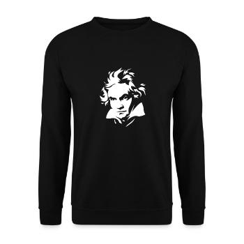 Silhouette Beethoven Geschenk Klavierspieler Musik - Unisex Pullover - Schwarz - Vorne - Alina (178cm) & Michal (187cm)