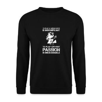 To play a wrong note Geschenk Beethoven Silhouette - Unisex Pullover - Schwarz - Vorne - Alina (178cm) & Michal (187cm)