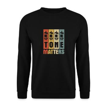 Tone matters Synthesizer Music Musician Gift - Unisex Sweatshirt - black - Front - Alina (178cm) & Michal (187cm)