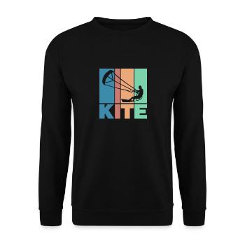 Kite silhouette cadeau de kitesurf vagues surf - Sweat-shirt Unisexe - noir - Devant - Alina (178cm) & Michal (187cm)