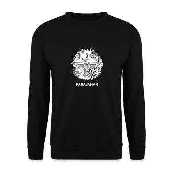 Faravahar Silhouette Zoroastrisme Zarathoustra - Sweat-shirt Unisexe - noir - Devant - Alina (178cm) & Michal (187cm)