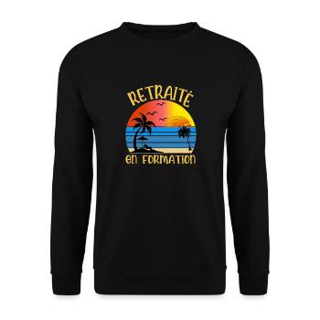 retraité en formation - Sweat-shirt Unisexe - noir - Devant - Alina (178cm) & Michal (187cm)