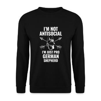 I'm Not Antisocial I'm Just Pro German Shepherd Do - Unisex Sweatshirt - black - Front - Alina (178cm) & Michal (187cm)