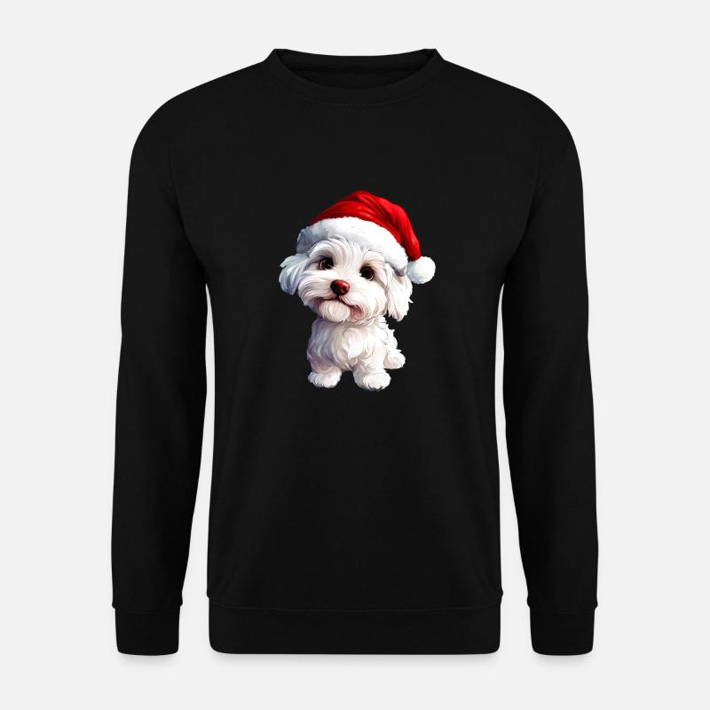 Hund Weihnachtsmann - Unisex Pullover - Schwarz