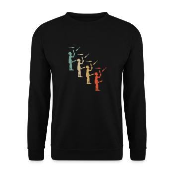 Retro Vintage Style Junglieren Juggler Bowling - Unisex Sweatshirt - black - Front - Alina (178cm) & Michal (187cm)