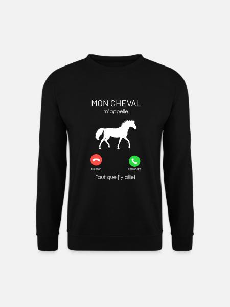Mon Cheval Appelle - Sweat-shirt Unisexe - noir