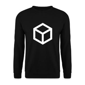 Simple. White. Cube - Unisex Sweatshirt - black - Front - Alina (178cm) & Michal (187cm)