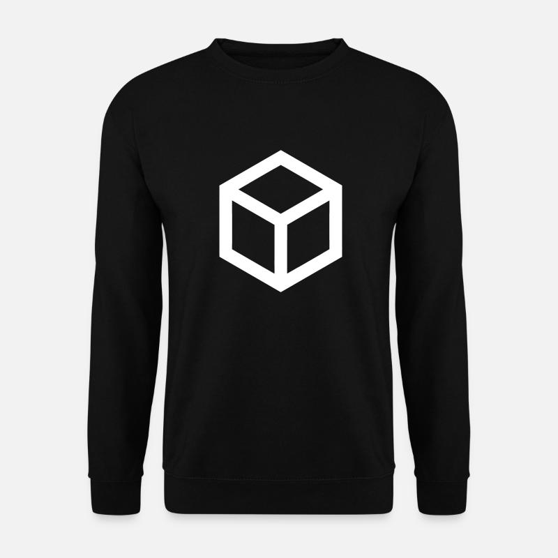Simple. Blanc. Cube - Sweat-shirt Unisexe - noir