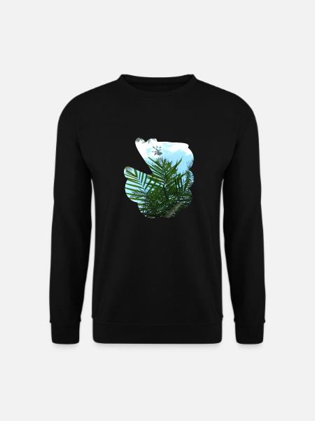 Sky and palm fronds vase - Unisex Sweatshirt - black
