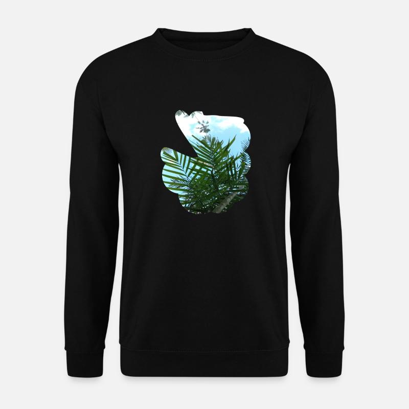 Himmels- und Palmwedelvase - Unisex Pullover - Schwarz