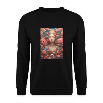 Jeune femme en fleurs - Sweat-shirt Unisexe - noir - Devant - Alina (178cm) & Michal (187cm)
