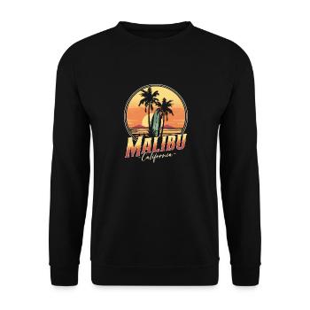Malibu Kalifornien - Unisex Pullover - Schwarz - Vorne - Alina (178cm) & Michal (187cm)