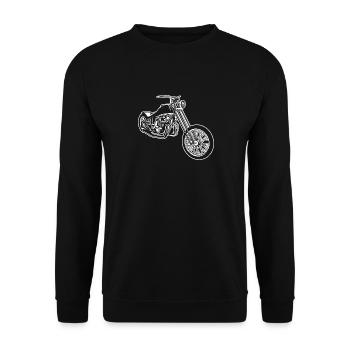 Chopper / Bobber Motorcycle 01_white - Unisex Sweatshirt - black - Front - Alina (178cm) & Michal (187cm)