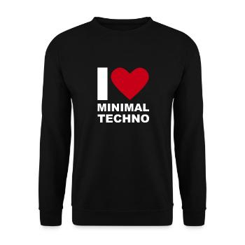 I LOVE MINIMAL TECHNO - Sweat-shirt Unisexe - noir - Devant - Alina (178cm) & Michal (187cm)