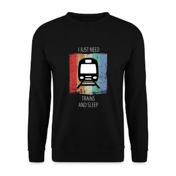 Train Railway Railroad Worker Trains Train Driver - Unisex Sweatshirt - black - Front - Alina (178cm) & Michal (187cm)