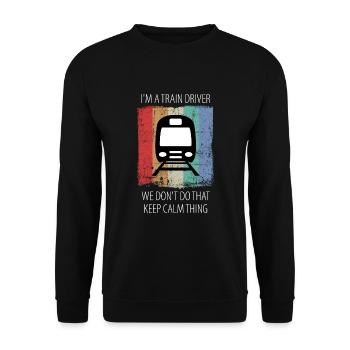 Train Railway Railroad Worker Trains Train Driver - Unisex Sweatshirt - black - Front - Alina (178cm) & Michal (187cm)
