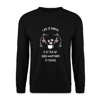 Bird Watching Bird Watching Birding Coffee - Unisex Sweatshirt - black - Front - Alina (178cm) & Michal (187cm)