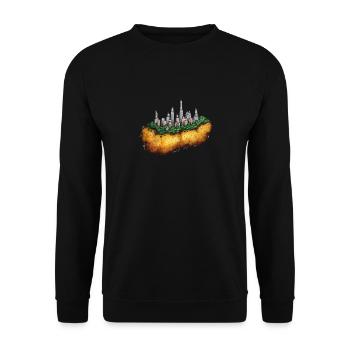 Kartoffelcity Stadt auf Kartoffel - Unisex Pullover - Schwarz - Vorne - Alina (178cm) & Michal (187cm)