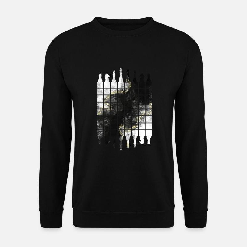SCHACH SCHACHBRETT SCHACHFIGUREN - Unisex Pullover - Schwarz