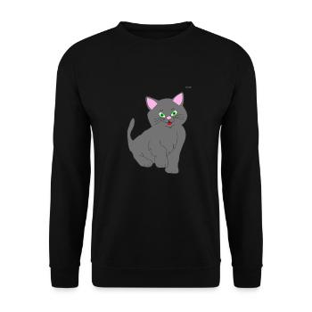 Gray kitten - Unisex Sweatshirt - black - Front - Alina (178cm) & Michal (187cm)