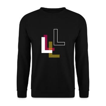 L - initial letter design gifts - Unisex Sweatshirt - black - Front - Alina (178cm) & Michal (187cm)