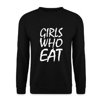 Girls who eat - Unisex Pullover - Schwarz - Vorne - Alina (178cm) & Michal (187cm)