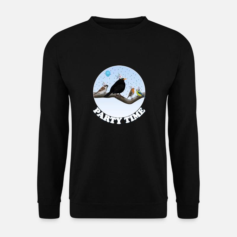 Amsel feiert Party Geburtstag mit Vogel Freunden - Unisex Pullover - Schwarz