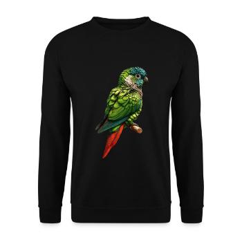 Green Cheek Conure Cute Conure Parrot - Unisex Sweatshirt - black - Front - Alina (178cm) & Michal (187cm)