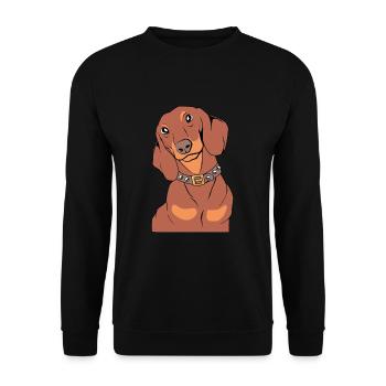 Dachshund - Unisex Sweatshirt - black - Front - Alina (178cm) & Michal (187cm)