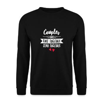 Couples That Fart Together Stay Together - Unisex Pullover - Schwarz - Vorne - Alina (178cm) & Michal (187cm)