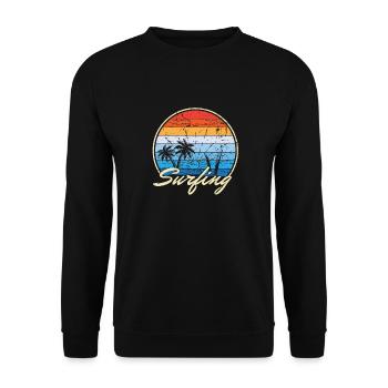 Surf Vacances Plage Mer Planche de surf Cadeau mer - Sweat-shirt Unisexe - noir - Devant - Alina (178cm) & Michal (187cm)