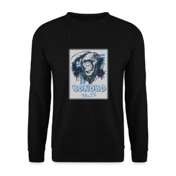 Lustiges Affe Schimpanse DNA - Unisex Pullover - Schwarz - Vorne - Alina (178cm) & Michal (187cm)